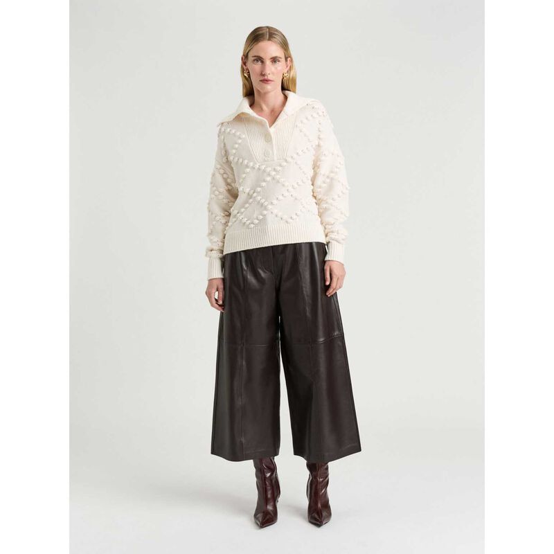 Veronika Maine Merino Chunky Bobble Collared Sweater image number 3